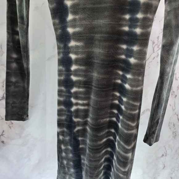 Young Fabulous And Broke Dress Womens XS Gray Tie Dye Ribbed Mini Mock Neck Mini - Picture 7 of 11